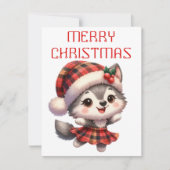 踊りハスキーカップ – クリスマスカード (正面)
