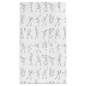 踊りハロウィーンのスケルトン – 白 スモールペーパーバッグ (裏面)