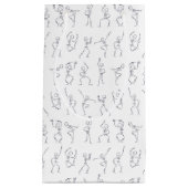 踊りハロウィーンのスケルトン – 白 スモールペーパーバッグ (正面)