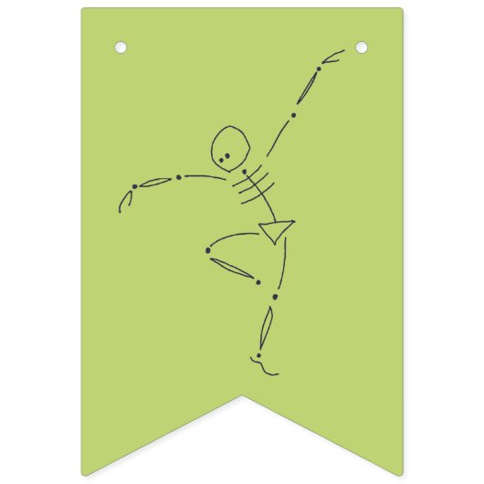 踊りハロウィーンスケルトン バンティングフラッグ (第1の旗)