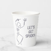 踊りハロウィーンスケルトン – 白 紙コップ (裏面)