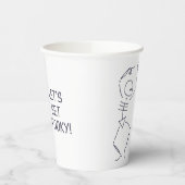 踊りハロウィーンスケルトン – 白 紙コップ (左)