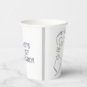 踊りハロウィーンスケルトン – 白 紙コップ (右)