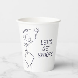 踊りハロウィーンスケルトン – 白 紙コップ