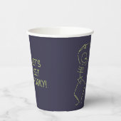 踊りハロウィーンスケルトン – 紫 紙コップ (左)