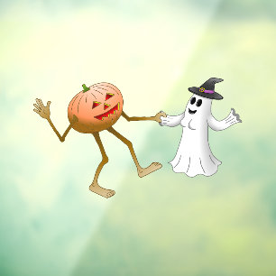 踊りハロウィーンパンプキンアンド幽霊 ウィンドウサイン