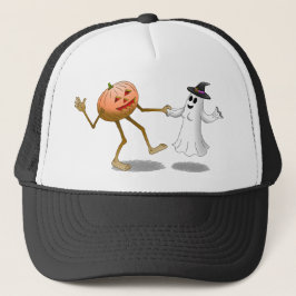 踊りハロウィーンパンプキンアンド幽霊 キャップ