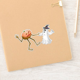 踊りハロウィーンパンプキンアンド幽霊 シール