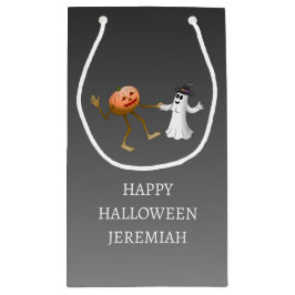 踊りハロウィーンパンプキンアンド幽霊 スモールペーパーバッグ