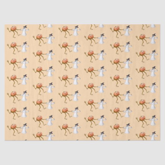 踊りハロウィーンパンプキンアンド幽霊 薄葉紙 (正面)