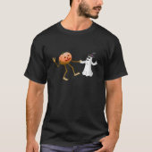 踊りハロウィーンパンプキンアンド幽霊 Tシャツ (正面)