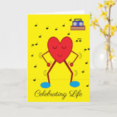 踊りハート 空白の カード (黄色い花)