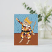 踊りハーレクイン子猫はがき ポストカード (スタンド正面)