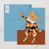 踊りハーレクイン子猫はがき ポストカード (正面/裏面)