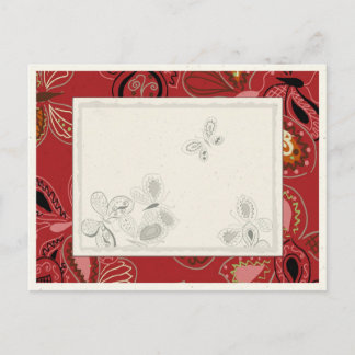 踊りバタフライ（赤） ポストカード