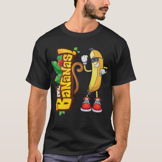 踊りバナナおもしろい漫画 Tシャツ (正面)