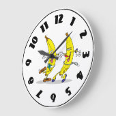 踊りバナナ時計 ラージ壁時計 (傾斜)
