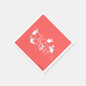 踊りバニー女の子だ！ピンク色の赤ちゃんシャワー スタンダードカクテルナプキン (角)