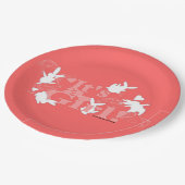 踊りバニー女の子だ！ピンク色の赤ちゃんシャワー ペーパープレート (アングル)