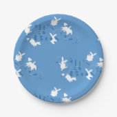 踊りバニー男の子だ！ブルーベビーシャワー ペーパープレート (正面)