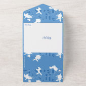 踊りバニー男の子だ!赤ちゃんシャワー オールインワン招待状 (外側)