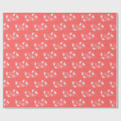 踊りバニー「女の子だ！」 ピンクのラッピング紙 ラッピングペーパー (フラット)