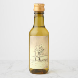 踊りバレエシューズセピアヴィンテージルックバレリーナ ワインラベル