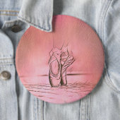 踊りバレエシューズピンクバレリナ 缶バッジ (インサイチュ)