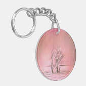 踊りバレエシューズピンクバレリーナ足 キーホルダー (正面左)