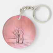 踊りバレエシューズピンクバレリーナ足 キーホルダー (裏面)