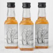 踊りバレエシューズモノクロバレリーナ リキュールボトルラベル (ボトル)