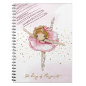 踊りバレエ少女のピンクの素敵な毎日の日記 ノートブック (正面)