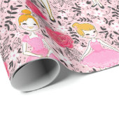 踊りバレリナスラッピング紙 ラッピングペーパー (ロールコーナー)