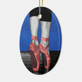 踊りバレリナバレエシューズ セラミックオーナメント (左)