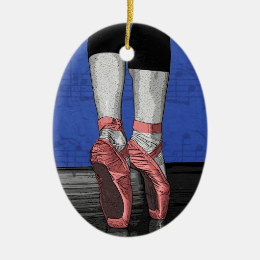 踊りバレリナバレエシューズ セラミックオーナメント (正面)