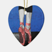 踊りバレリナバレエシューズ セラミックオーナメント (左)