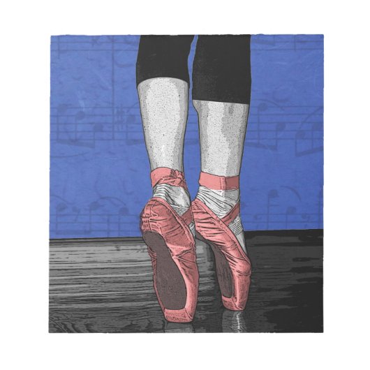 踊りバレリナバレエシューズ ノートパッド (正面)