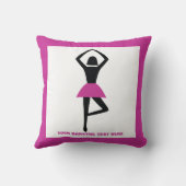 踊りバレリナブラック、ホットピンクカスタム色 クッション (裏面)