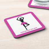 踊りバレリナブラック、ホットピンクカスタム色 コースター (左側)