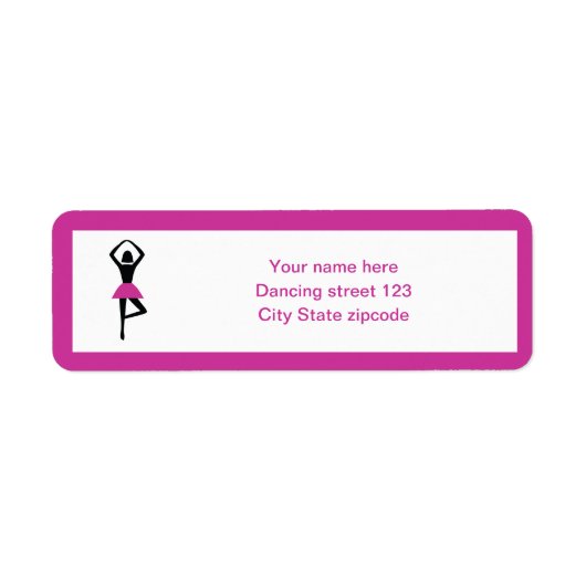 踊りバレリナブラック、ホットピンクカスタム色 ラベル (正面)