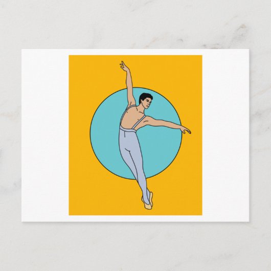 踊りバレリーナバレエ姿 ポストカード (正面)