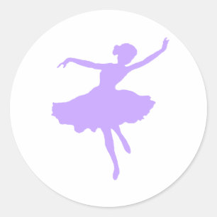 踊りバレリーナ薄紫ペリウィンクル ラウンドシール