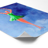 踊りバレリーナ、グリーン ポスター (角)