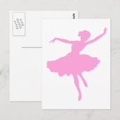 踊りバレリーナinピンク ポストカード (正面/裏面)