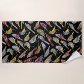 踊りバーズエレガンスユニークズ ビーチタオル (正面)