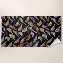 踊りバーズエレガンスユニークズ ビーチタオル
