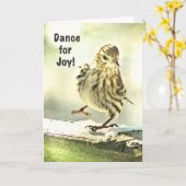 踊りバードマザーズデイ カード (黄色い花)