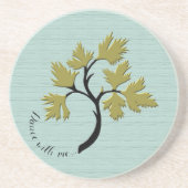 踊りパーソナライズされたツリーオリーブグリーンサンドストーン コースター (正面)