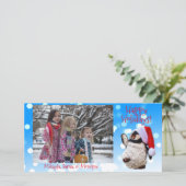 踊りパーソナライズされたペンギンクリスマス シーズンカード (スタンド正面)