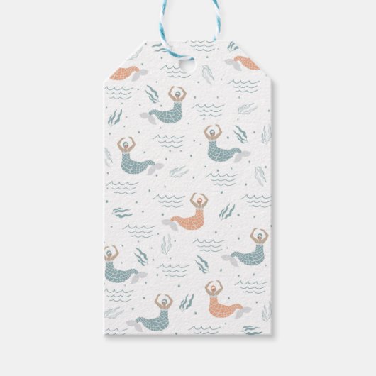 踊りパーソナライズされたマーメイドイラストレーションシー ギフトタグ (正面)